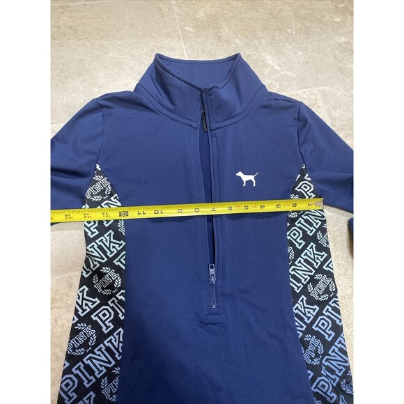 Victoria Secret Pink Ultimate Jacket Size XS Half Zip Pullover Navy Blue - Picture 5 of 9